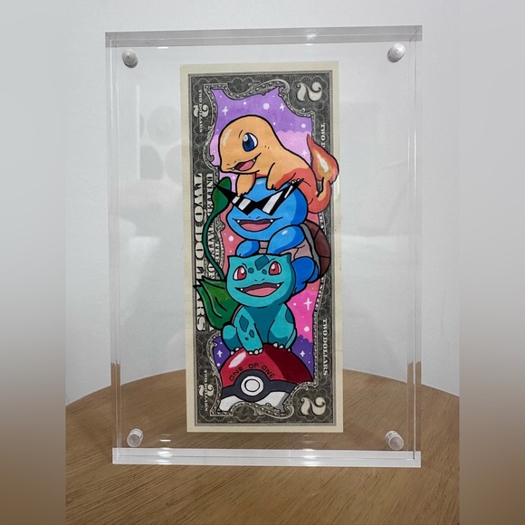Custom Hand Painted Pokémon Art 2 Dollar Bill - 1 of 1 - Picture 1 of 3